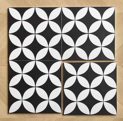 주문 블랙 앤 화이트 20x20cm 실내 바닥과 벽용 세라믹 시골 타일 온라인 제품