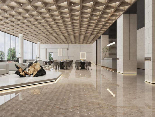 주문 1200x1200mm 광택 처리된 유약 도자기 타일 밝은 노란색 0.5% W.A 온라인 제품