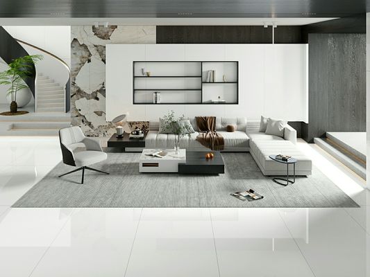 주문 실내 바닥용 백색 닦은 포르셀린 타일 900x1800mm 온라인 제품