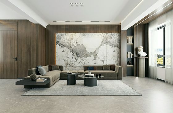 주문 바닥 및 벽용 백색 광택 도자기 타일 900x1800mm 온라인 제품