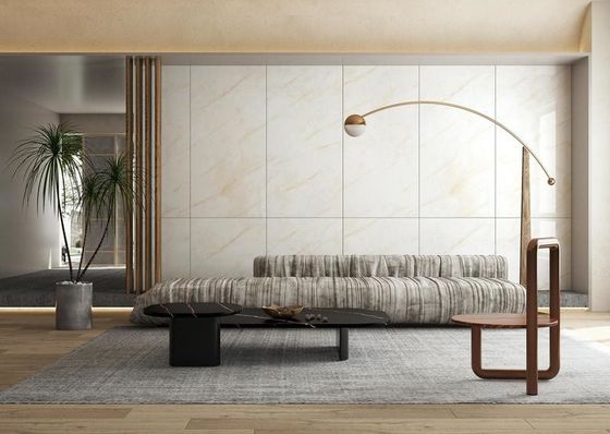 주문 연한 노란색 닦은 가시화 된 포르셀린 타일 900x1800mm 온라인 제품