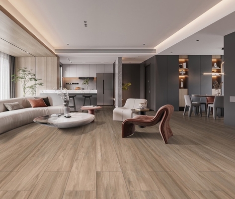 주문 AAA 등급 브라운 우드 포세린 타일 250x1500mm 거실용 온라인 제품