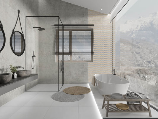 주문 AAA 등급 600x1200mm 밝은 회색 포르셀린 바닥 타일 온라인 제품