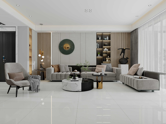 주문 프로젝트용 스크래치 방지 라이트 그레이 실내 바닥 800x800mm 폴리싱 유광 포세린 타일 온라인 제품