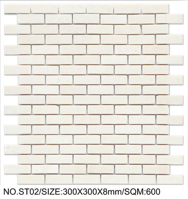 주문 우아한 흰색 300x300mm 천연 돌 모자이크 호텔 및 건물 온라인 제품