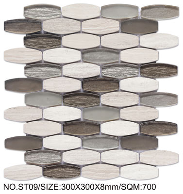 주문 베이지 & 그레이 300x300mm 천연석 모자이크, 리모델링 및 프로젝트용 온라인 제품