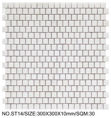 주문 화이트 엘레강스 300x300mm 천연석 모자이크, 재건축 및 거실용 온라인 제품