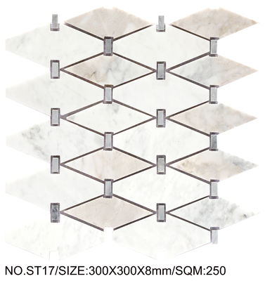 주문 스타일리쉬하고 미끄러지지 않는 300x300mm 천연 돌 모자이크 욕실 온라인 제품