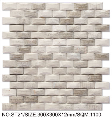 주문 방수 및 미끄럼 방지 베이지색 300x300mm 천연석 모자이크, 장식 및 건축용 온라인 제품