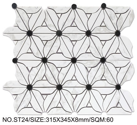 주문 꽃 우아 315x345mm 천연 돌 모자이크 식사실 및 리모델링 온라인 제품