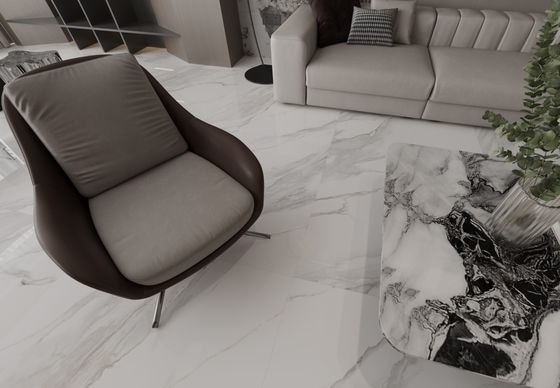 주문 카라라 1mx1m 화강 벽돌 현대 내부 바닥 닦은 가시화 된 포르셀라인 타일 거실 및 장식 온라인 제품