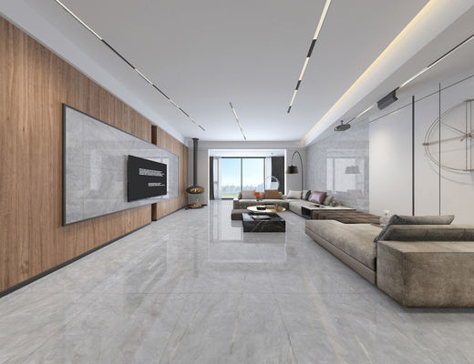 주문 ISO9001 1152SQM 닦은 유약 기와, 80x80cm 회색 대리석 자기 바닥 타일 온라인 제품