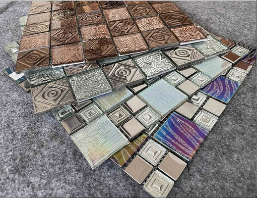 주문 수영장을 위한 300x300mm 금속 유약 유리 모자이크 타일 온라인 제품
