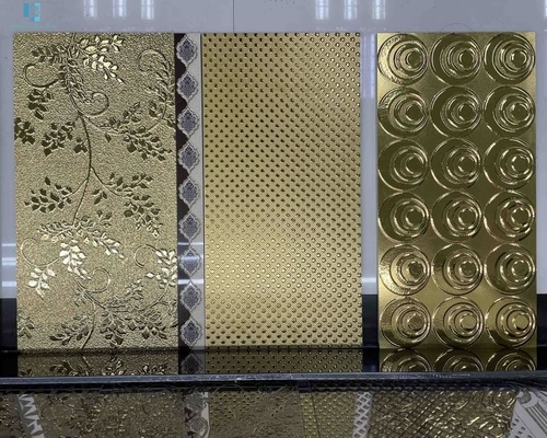 주문 600x1200mm 금 컬러 바닥은 욕실 포스플랭 벽 타일을 타일로 덮습니다 온라인 제품