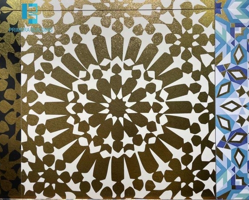 주문 60x60cm 숙 꽃 금 컬러 바닥은 3D 잉크젯 프린팅을 타일로 덮습니다 온라인 제품
