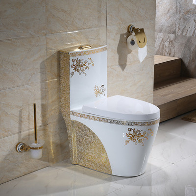 현대 황금 클래식 모양 단일 조각 화장실 3L 6L 이중 플러시
