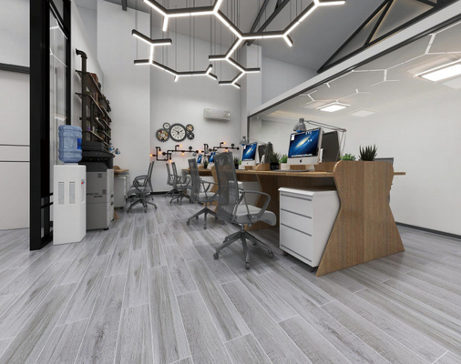 1000SQM 나무로 된 자기질타일 150*900mm은 살아 있는  바닥 사무실 SGS 벽 세라믹 타일을 위한 은 스트립을 갈변시킵니다