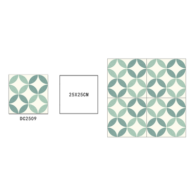 밝은 녹색 세라믹 럭틱 타일 250x250mm 실내 바닥