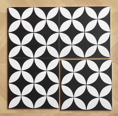 블랙 앤 화이트 20x20cm 실내 바닥과 벽용 세라믹 시골 타일