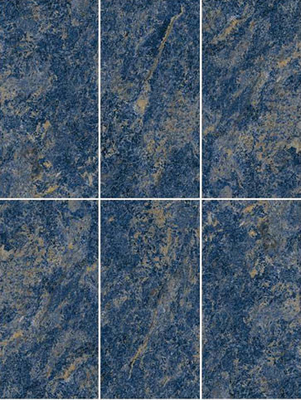 어두운 파란색 600x1200mm 외부 정원 및 호텔을위한 완전히 닦은 유리 커튼 벽돌 포르셀린 타일