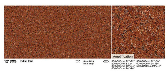 붉은 산성 외부 점토 포장 타일 600x1200mm