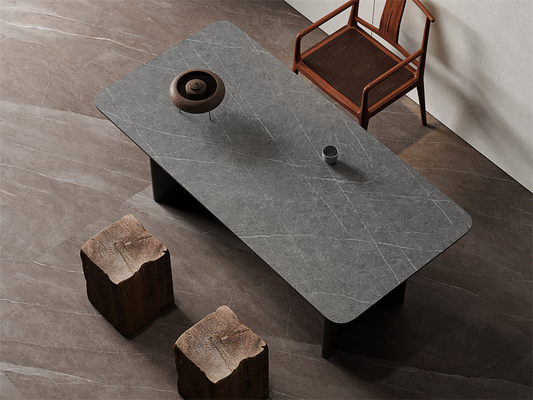 가벼운 회색 매트 싱터 된 돌판 1420x2700mm 부엌 바닥