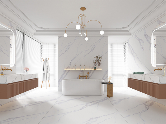 Carrara White 무광 소결 석재 슬래브 1420x2700mm AAA 등급