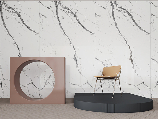 빌라 디자인 및 프로젝트용 Carrara 1600x3200mm 폴리싱 소결 석재 슬래브
