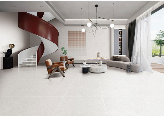 백색 750x1500mm 미끄럼 방지 소프트 유광 포세린 바닥 타일