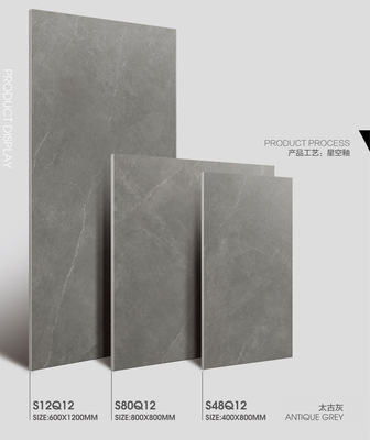 안티크 회색 60x120cm 부드러운 유리 내구성 실내 바닥 포스텔렌 튜스터 테일 거실