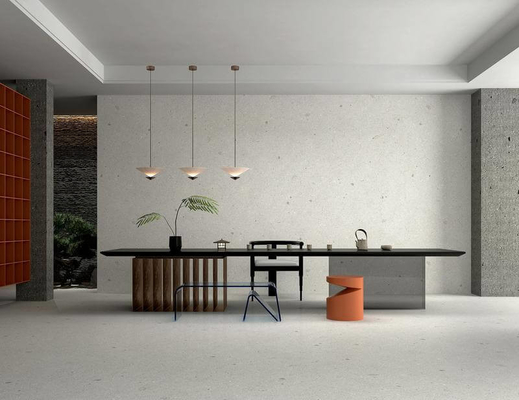 인테리어 바닥 1200x1200x9mm 친환경 타일 및 밝은 회색 W.A 0.5% 테라조 부드러운 유리 된 포르셀렌 타일 집 및 사무실