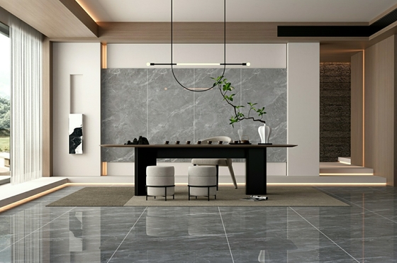 900x1800mm 회색 닦은 가시화 된 포르셀린 타일 0.5% WA