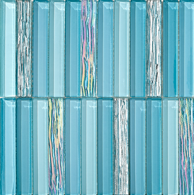 호텔 및 거실용 불 벽돌 300x300mm 블루 글래스 모자이크