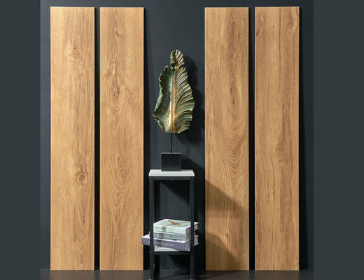 250x1500mm 목재 무늬 자기질 타일 백색 바디 0.05% W.A