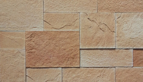오렌지색 베이지색인 인공 교양있는 돌 벽돌 시멘트 성 스톤