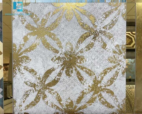 600x600mm 고광택 골드 포세린 바닥 타일 AAA 등급